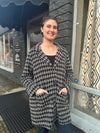 Chenille Houndstooth car coat