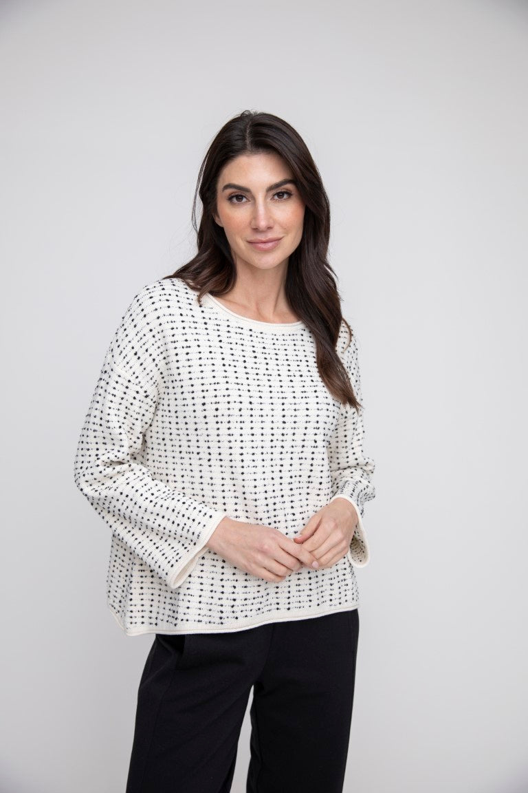 Textured Dots Swing Pullover