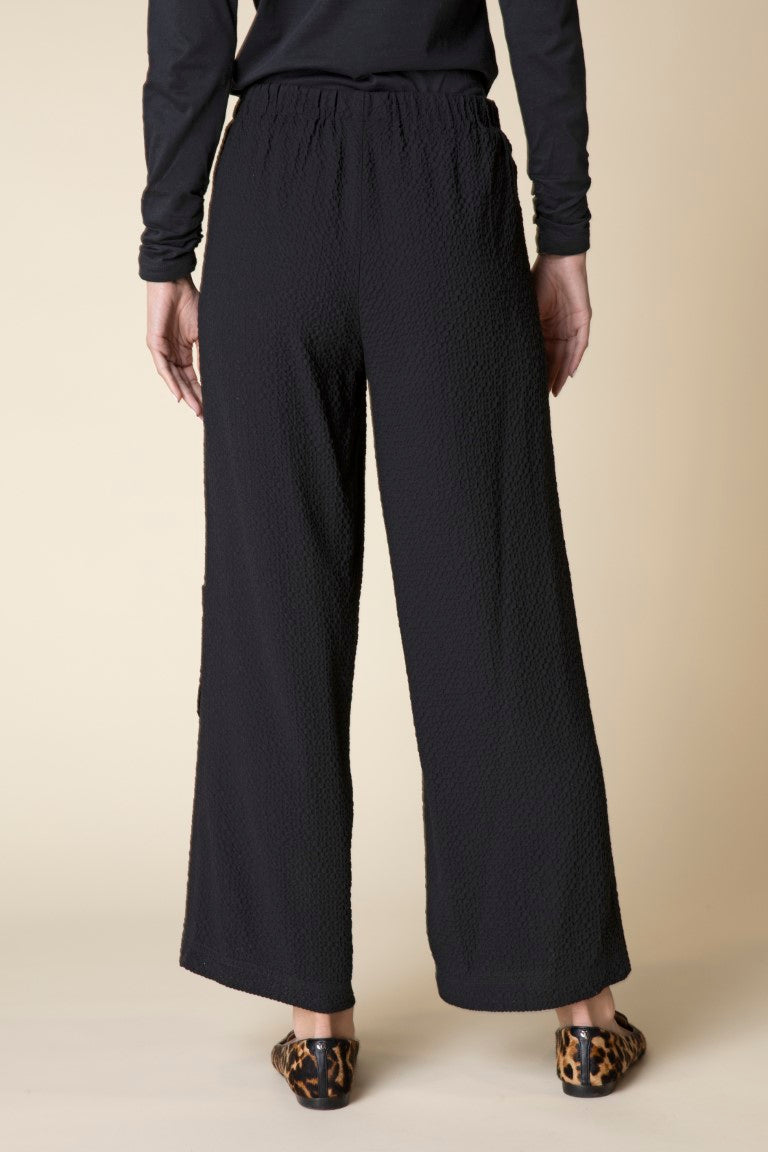 Crinkle Crepe Solid Flat Front Ankle Pant