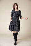 Cozy Rib Wavy Dots Artist Dress